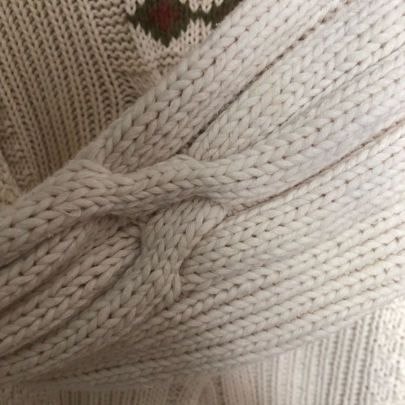 Vintage Chunky Knit Cottagecore Fisherman Crewneck Sweater Medium - Picture 6 of 13